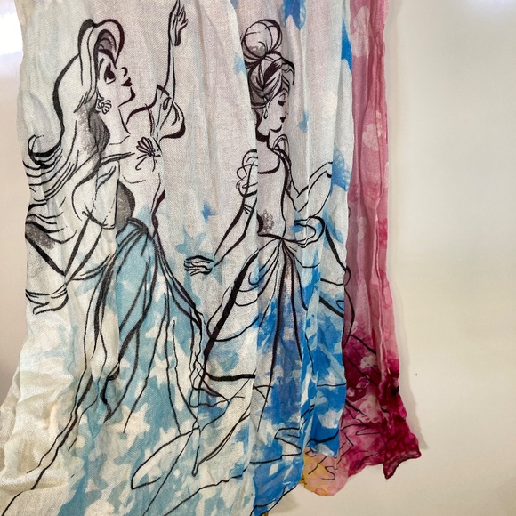 Disney Princess Scarf OS Pink Blue No Tags Belle Snow White Cinderella Ariel - Picture 7 of 11
